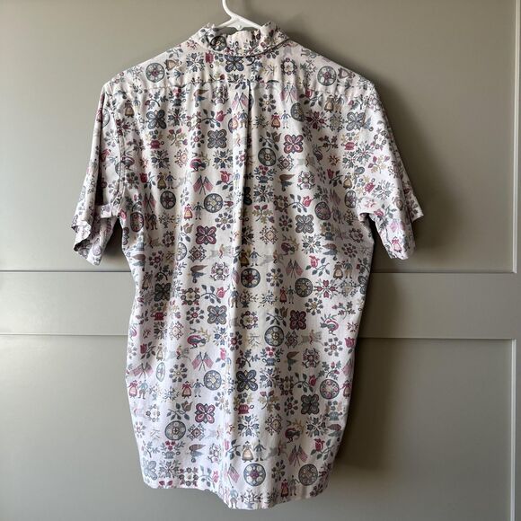 VTG Reyn Spooner Shirt Mens Small Hawaiian Short Sleeve Button Up US Flag Eagle - Picture 2 of 11